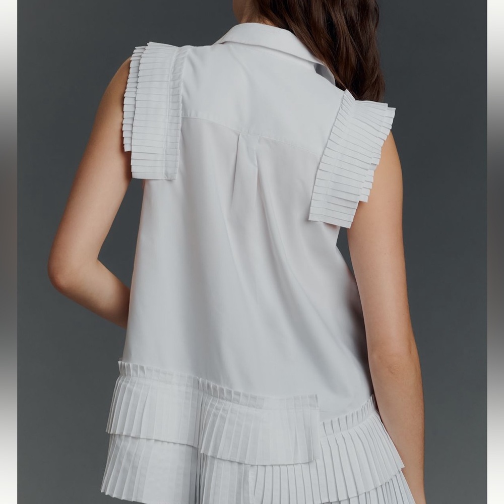 Anthropologie NWT Pleated Sleeveless Blouse - Picture 3 of 5